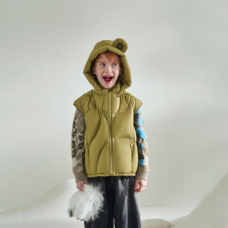 Kids  Hooded Winter Down Vest 140 cm