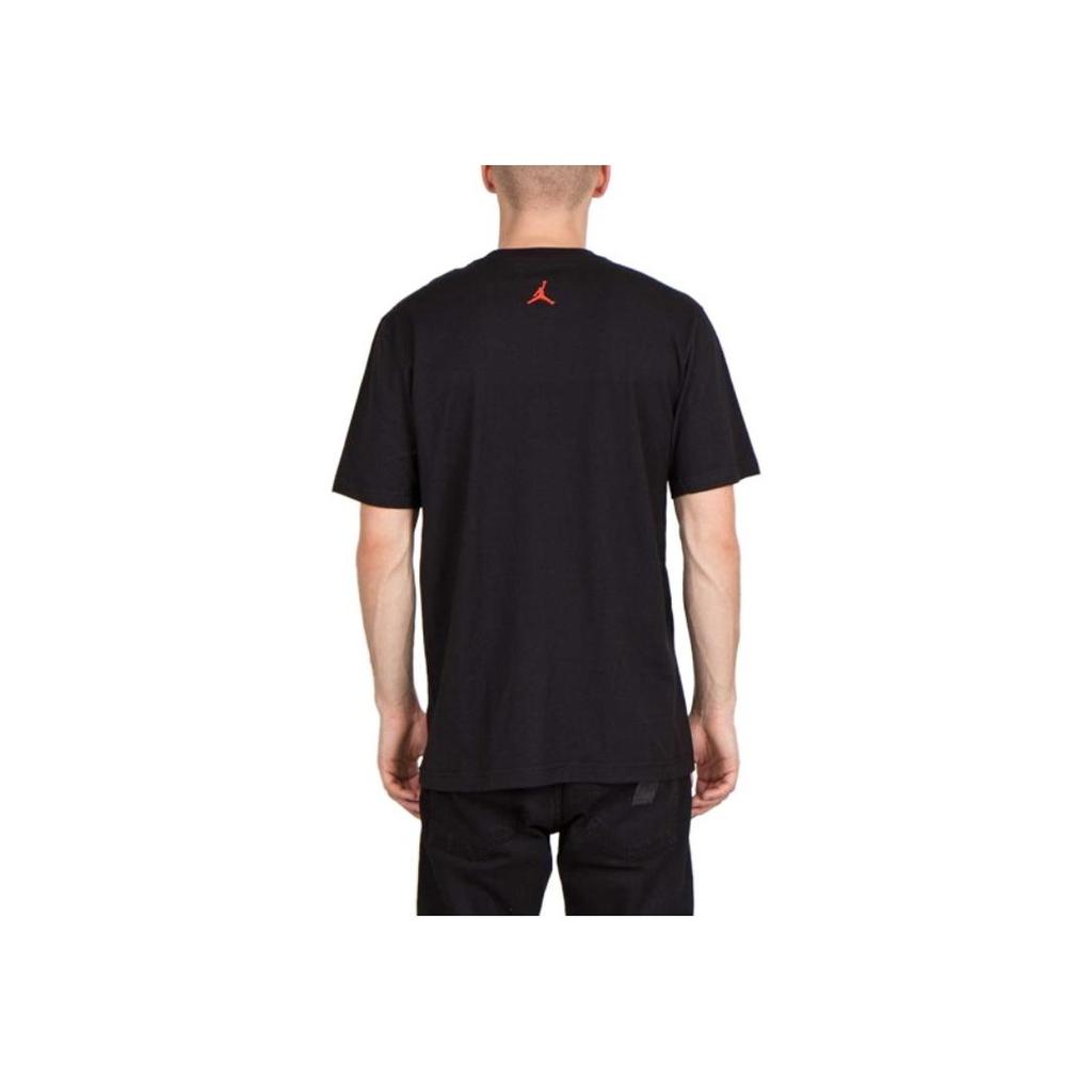 Jordan Aj Xx9 Jumpman Stripe Pattern Print Crew Neck Short Sleeve T-shirt Men Tops Black 678360-011