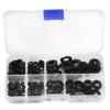 250pcs Washer Gasket Set Black Nylon Rubber Flat Repair Assortment Kit