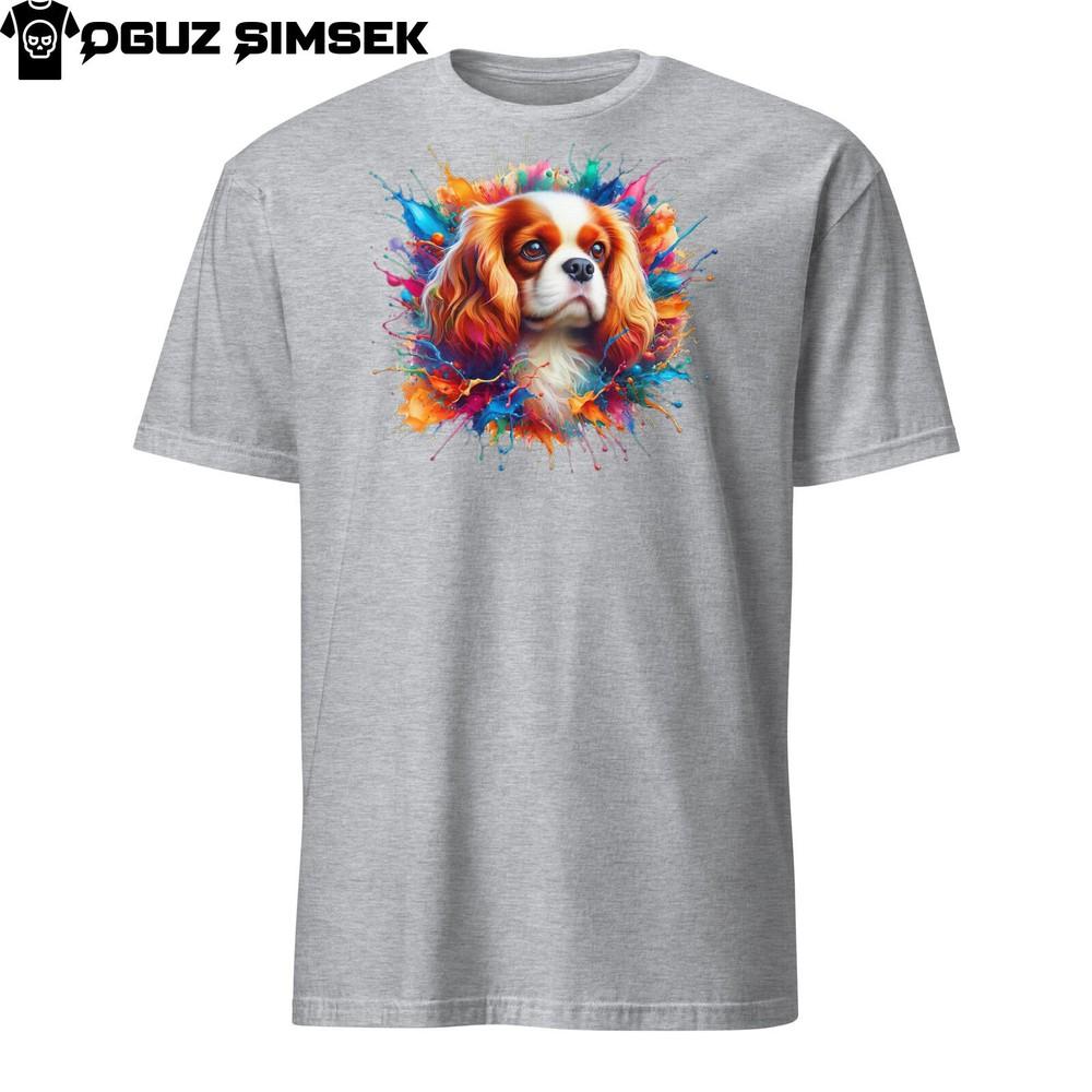 

Colorful Cavalier King Charles Spaniel Unisex T-Shirt - Vibrant Dog Lover Tee L