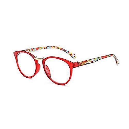 Stylish Red Reading Glasses 2.5 Magnification Anti-Blue Light Anti-Fatigue Computer Glasses for Men and Women