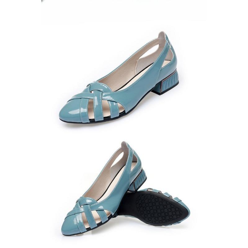 

Новые плетеные туфли с мелким вырезом, с острым носком, на низком каблуке, женские туфли больших размеров 39 небесно-голубой