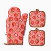2pcs Heat Resistant Cotton Oven Mitts Thickened Kitchen Microwave Mittens  Cooking Tool