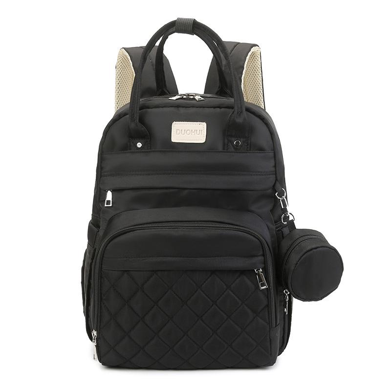 Portable Folding Diaper Bag: Large Capacity Shoulder Bag for Travel, Stroller Hanging, with Baby Bottle Holder and Changing Pad