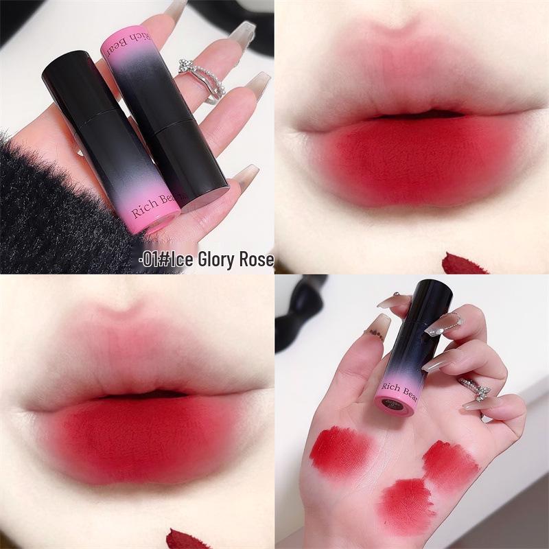 RichBear Mattes, langanhaltender Samt-Lippen-Mud - Geschmeidiger, erschwinglicher Lippenstift für Studenten