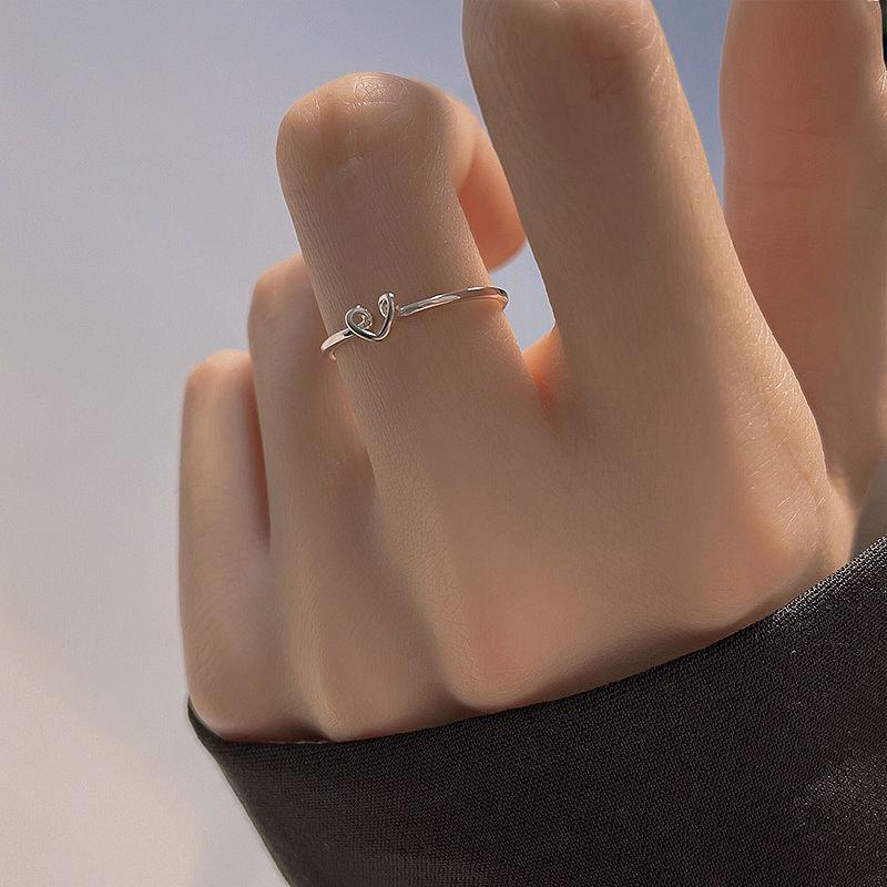 Hollow Heart Adjustable Ring: Niche Design for Women