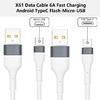 6A Fast Charging Cable Line USB 5pin/ Type C Connector USB Power Cable Cord for Tablets Phones Quick Charging Wire