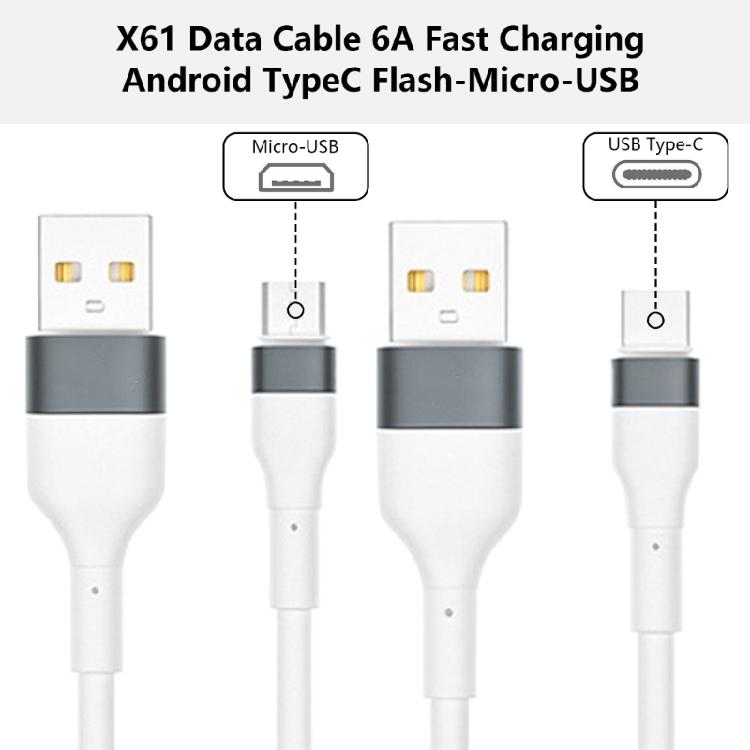 6A Fast Charging Cable Line USB 5pin/ Type C Connector USB Power Cable Cord for Tablets Phones Quick Charging Wire