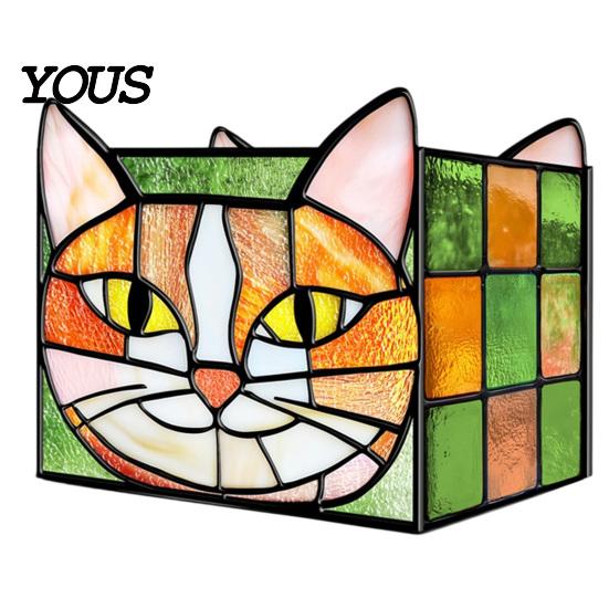 Multi Purpose Desktop Organizer Stained Glass Style Pen Holder, Unique Acrylic Organizer, 3D Exquisite Art Ornament Embossed Relief Pattern