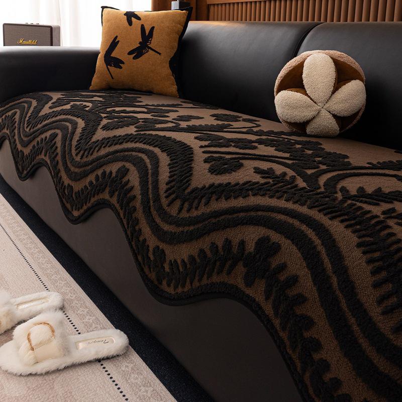 

Shu Mian Rong Plush Non-Slip Sofa Cushion: Autumn/Winter Style for Genuine Leather Sofas 70x70 cm