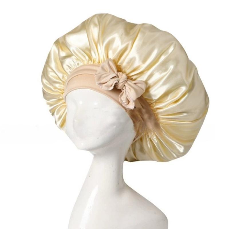 Satin Bonnet Silk Bonnet Adjustable Bonne for Sleeping Hair Bonnet with Tie Band Bonnets for Women Men Hair Wrap