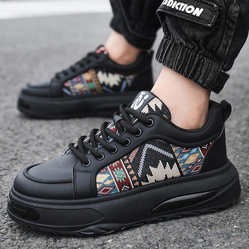 Trend Men Stripe Casual Sneakers  Ethnic Style Platform Sneakers Loafers Youth Student Running Sport Shoes  Hombre