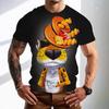 Summer Round Neck 3D Fun Cartoon Patterns Print Top Fashionable Casual Short Sleeved Men's T-shirts