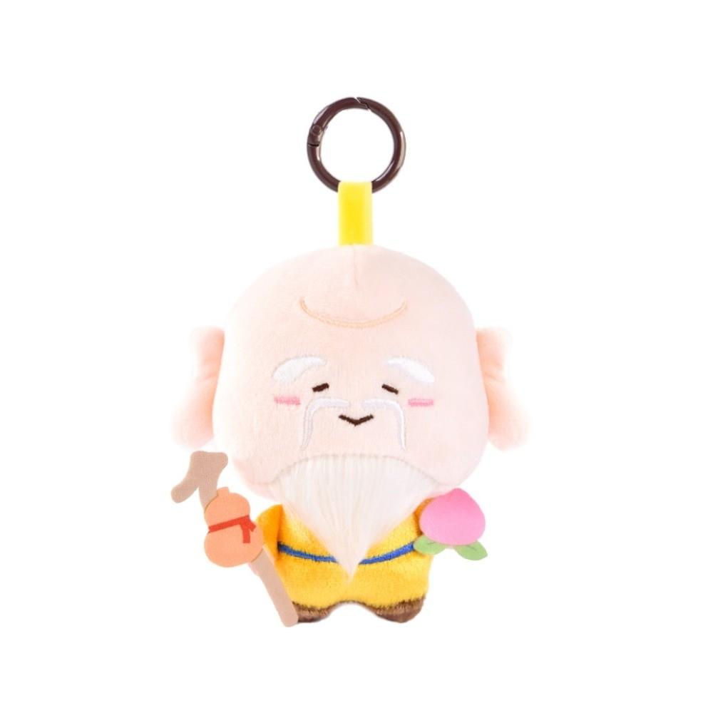 Qin Shubao Wealth God Keychain Yuchi Gong Plush God of Longevity Pendant  Backpack Decor
