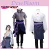 Traje de Cosplay Naruto Uchiha Sasuke Deluxe com Zíper para Halloween Role Play