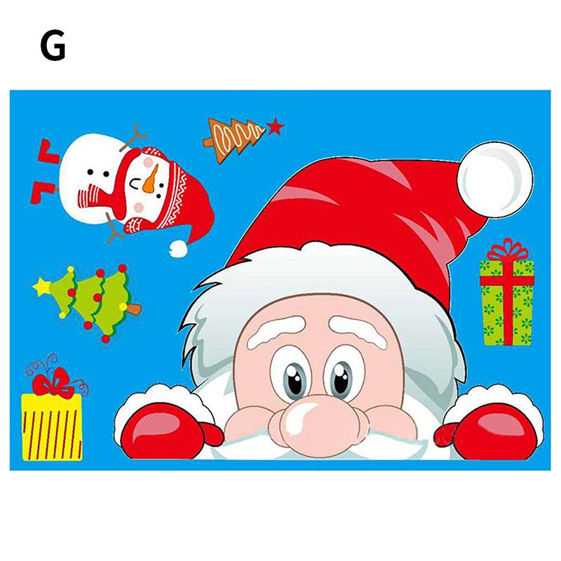 1/4Pcs Christmas Window Stickers PVC Xmas Wall Sticker Kids Room Wall Decals Merry Christmas Decor For Home New Year Stickers