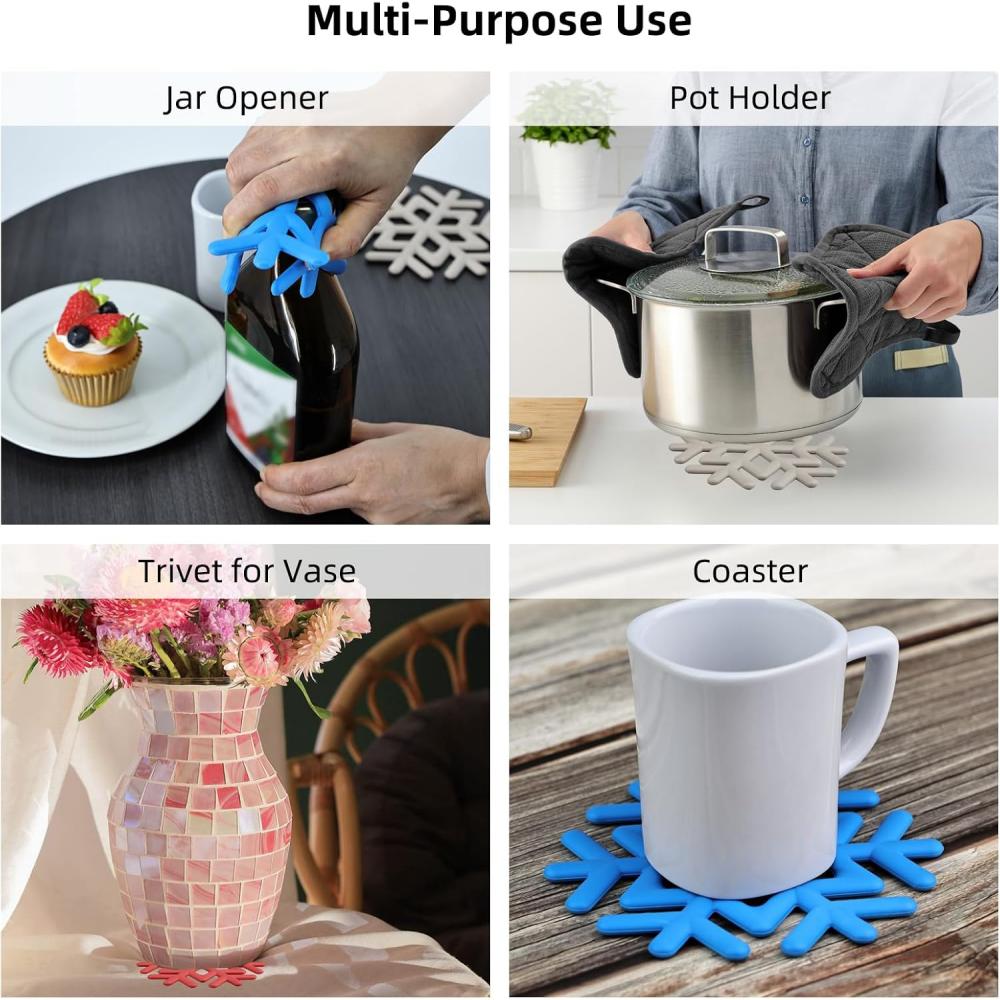 Reusable Silicone Tripod, Heat-resistant and Easy-to-clean Tripod, Dishwasher Safe Silicone Pot Rack, Kitchen Counter Heat Pad C