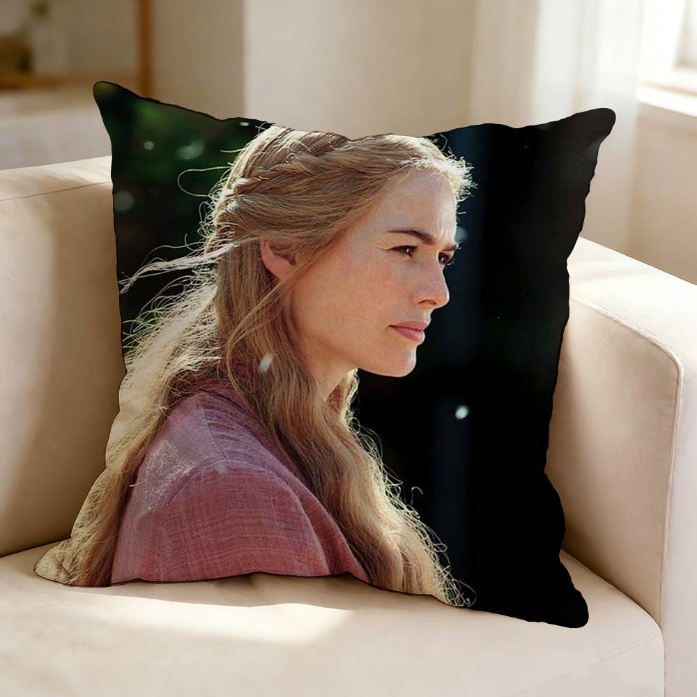 Film and Television Actress LLena HHeadey  Square DoubleSided printed Pillow Case Bedroom Bedside Pillow Sofa Cushion Cover
