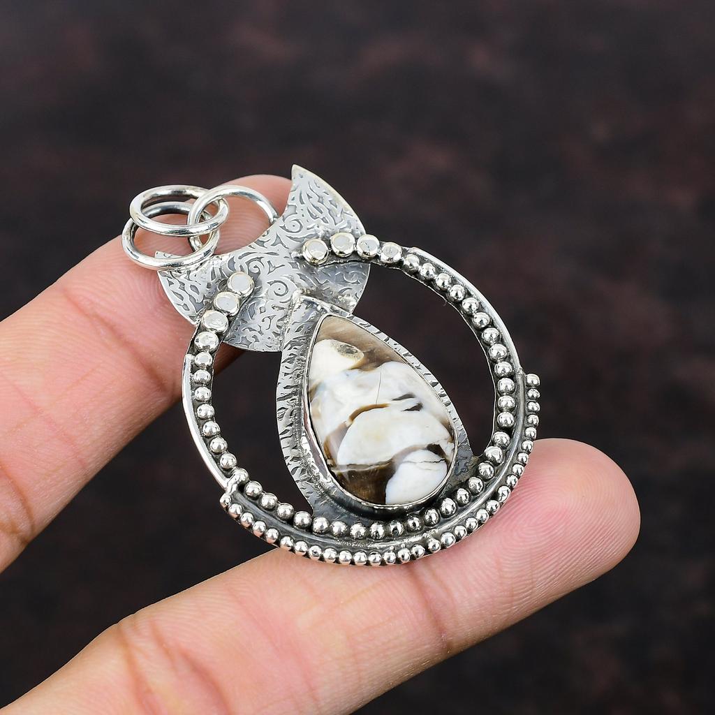 Peanut Wood Jasper Pendant 925 Sterling Silver Pendant Natural Gemstone Jewelry Handmade Stylish Pendant Gift For Girl Healing Stone Pendant