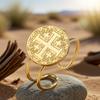 Anelli con Croce di Gerusalemme Dawapara Anello da Dito Religioso Regolabile Benedizione Cristiana Gioielli in Acciaio Inossidabile Regalo di Anniversario