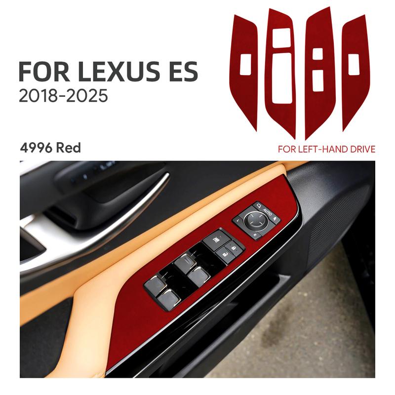 For Lexus ES ES200 ES250 ES300h ES350 2018- 2024 2025 Top Suede Sticker Window Switch Lifter Panel Car Interior Accessories
