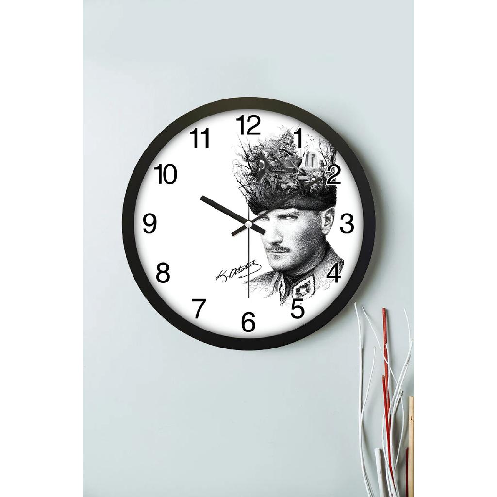 30 Cm Real Glass Flow White Wall Clock With Seconds