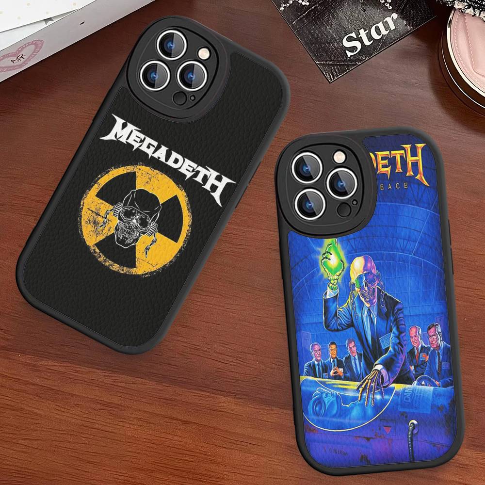 Music Band M-Megadeth Phone Case For IPhone 11 12 13 14 15 16 Pro Max Plus Leather Cover