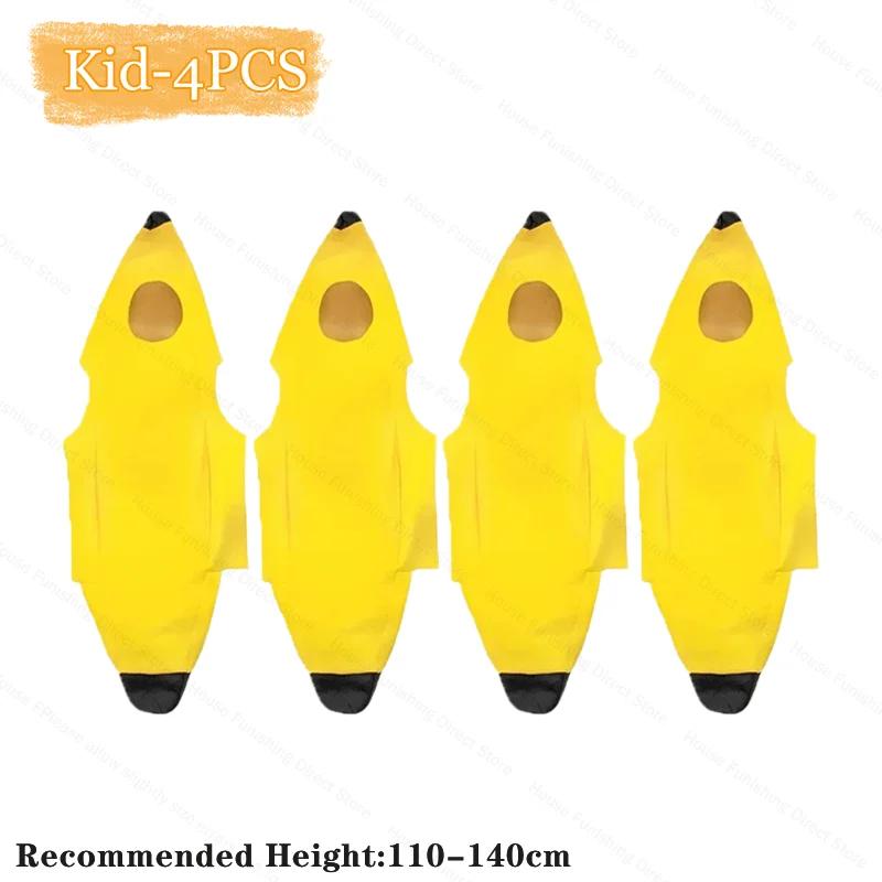 Child/Adult Unisex Funny Banana Costume Yellow Costume Light Halloween Fruit Fancy Party Holiday Dance Dress Costume Decorations