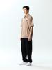 Jeimiweseuteu Half-Zip Jersey Collar T-Shirt (Beige)