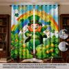 2pcs St. Patrick's Day Printed Perforated Blackout Curtains In Multiple Sizes For Living Rooms   Bedrooms   And Home Decor