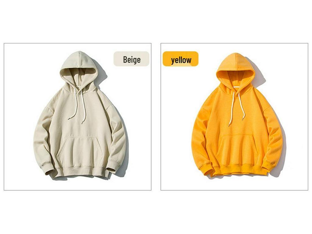 Men's Trendy Solid Color Hoodie - Spring & Autumn 2021, Loose Fit, Plus Size, Hong Kong Style Sweatshirt