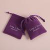 50Pcs Personalized Logo Beige Jewelry Drawstring Bag Thick Velvet Pouch Boutique Cosmetic Wedding Favors Candy Organizer Pockets