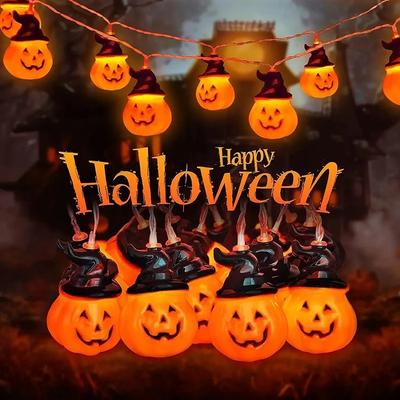Solar LED Hallowen Lichterkette Terror Schädel und Kürbis Bunte Windspiel Lampe Außen Wasserdicht Solarlampe für Hallowen