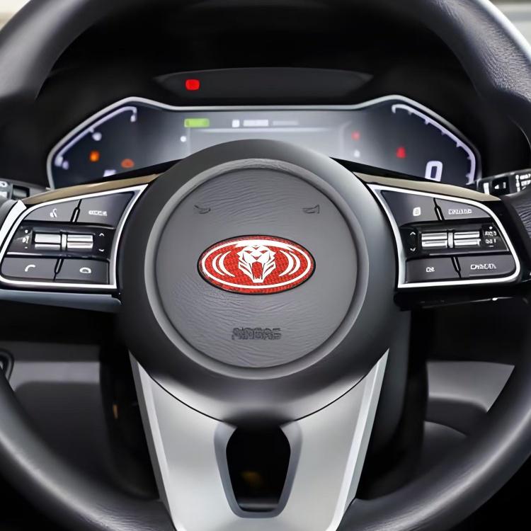 1pcs lion carbon fibre 3D 6cm steer wheel emblem Sticker Car Steering Wheel Car Interior Emblem Car styling Accessories For KIA