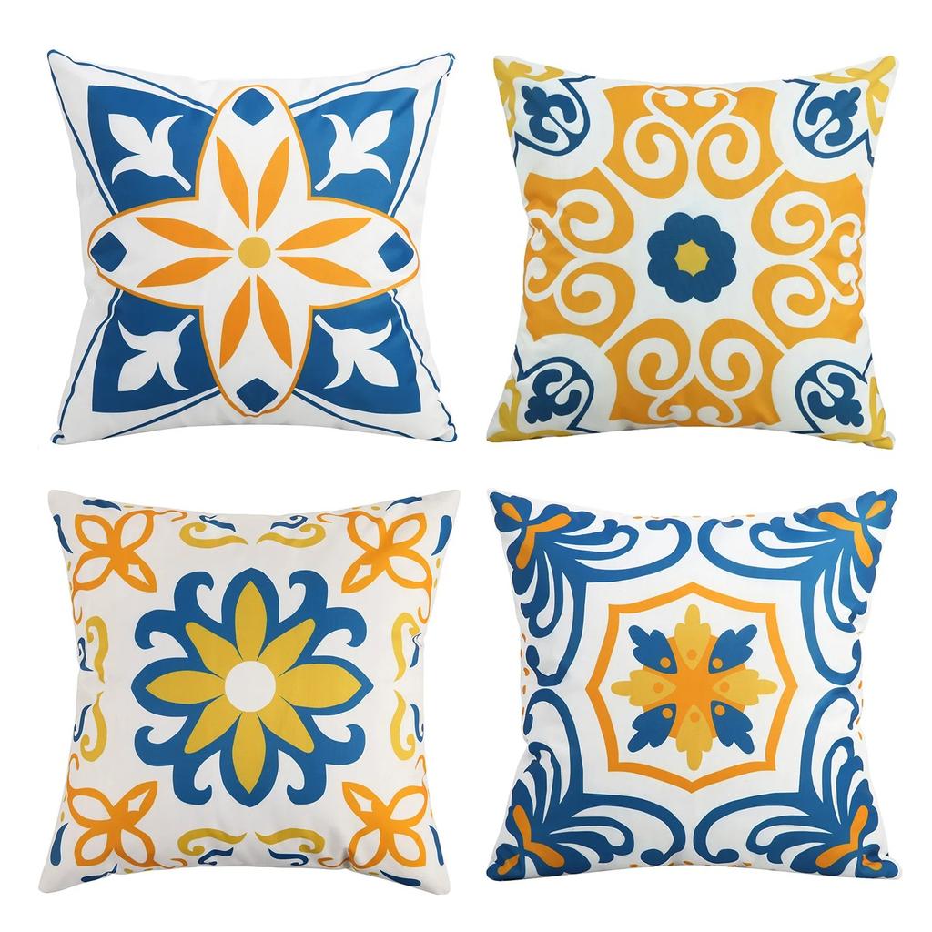 Retro Orange Blue Decorative Pillowcase Car Ornaments Office Living Room Sofa Home Pillowcase