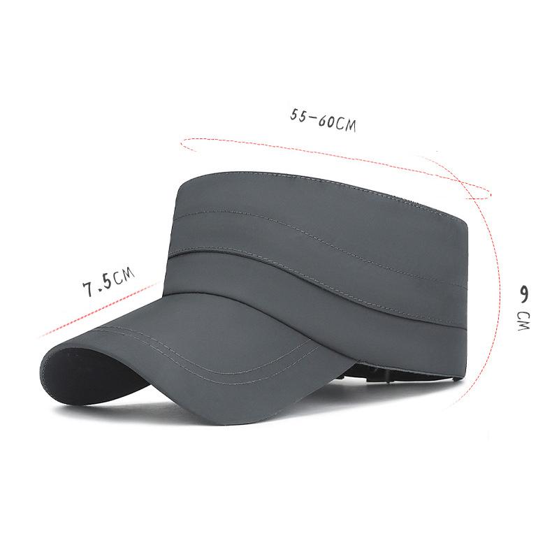 Spring Summer Cap Men Quick-Drying Flat Cap Solid Color Outdoor Removable Hat Top Sports Sunshade Sunscreen Empty Cap