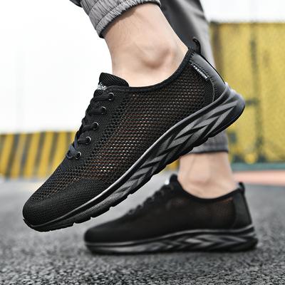 Mesh Men Sneakers Summer Casual Shoes Men Breathable Outdoor Non-slip Walking Gym Shoes Lace-up Mens Trainers Size 38-46