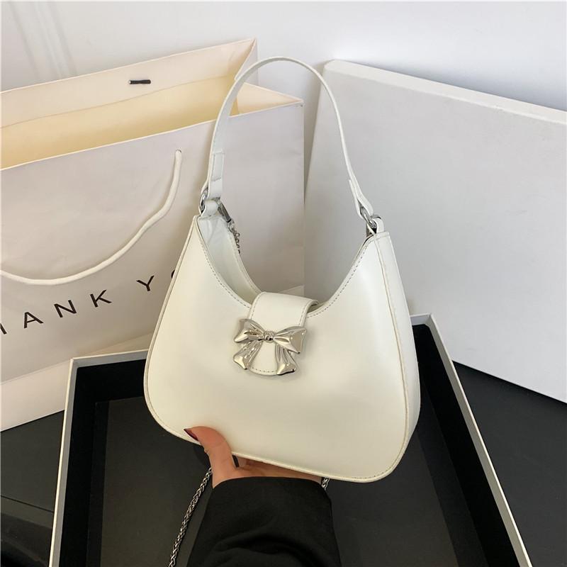 Stylish Bow Knot Trendy Casual 2024 Spring Chain Crossbody Shoulder Underarm Handbag