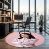 Laura Pausini Printed Round Rug Carpet Chair Rug Area Rug Entryway Doormats,for Office Chair Living Room Bedroom Kitchen Room.
