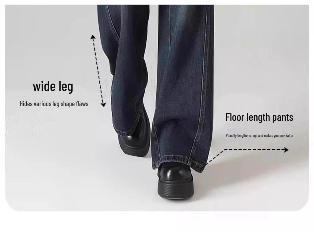 Women's Wide-Leg Loose Jeans for Spring & Autumn 2025 - Perfect for Pear-Shaped Bodies with Thick Legs & Wide Hips