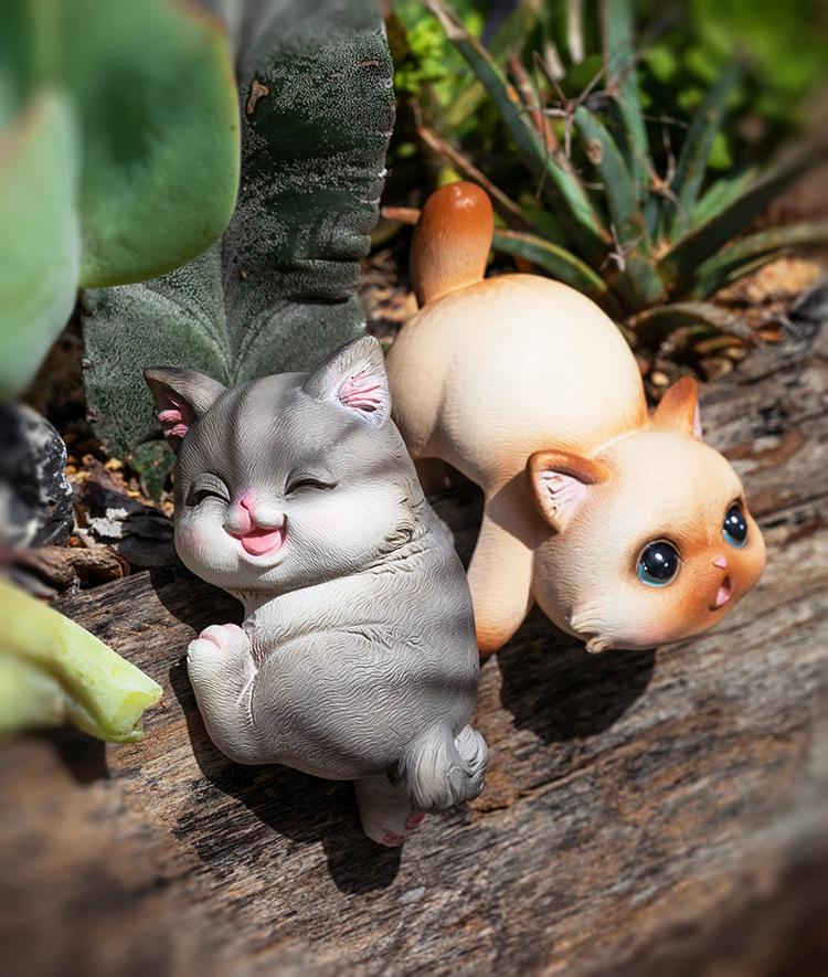 Whimsical Cat Fish Tank Hanging Flower Pot Ornament for Garden Decor