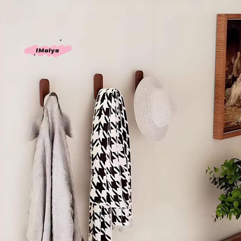 Nordischer Stil Holz Wandhaken Selbstklebend Montiert Zum Aufhängen Mantel Handtuch Kleidung Decke Hut Rucksack Bademantel Eingang Schlüsselhalter
