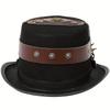 Victorian Steampunk Top Hat with Classic Goggles Vintage Accessories Set Gothic Headwear for Adult Halloween Dress Up Party