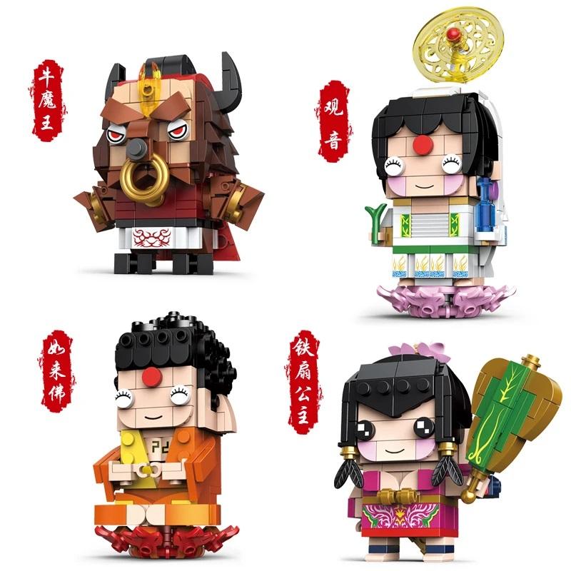 DECOOL Journey To the West Brickheadz Building Blocks Monkey King Pigsy Demon Bull King Bricks Toys For Boys Children Gifts