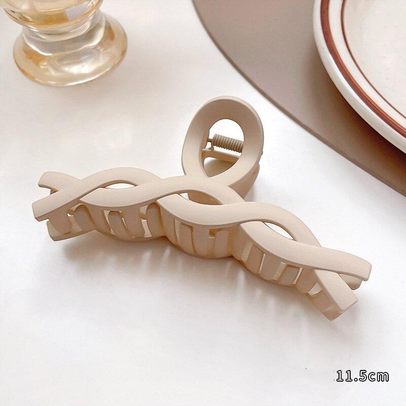 Akryl Barrette elegancka jednokolorowa spinka do włosów krab spinka do włosów Vintage proste akcesoria do włosów dla kobiet kucyk pazur klip kraby