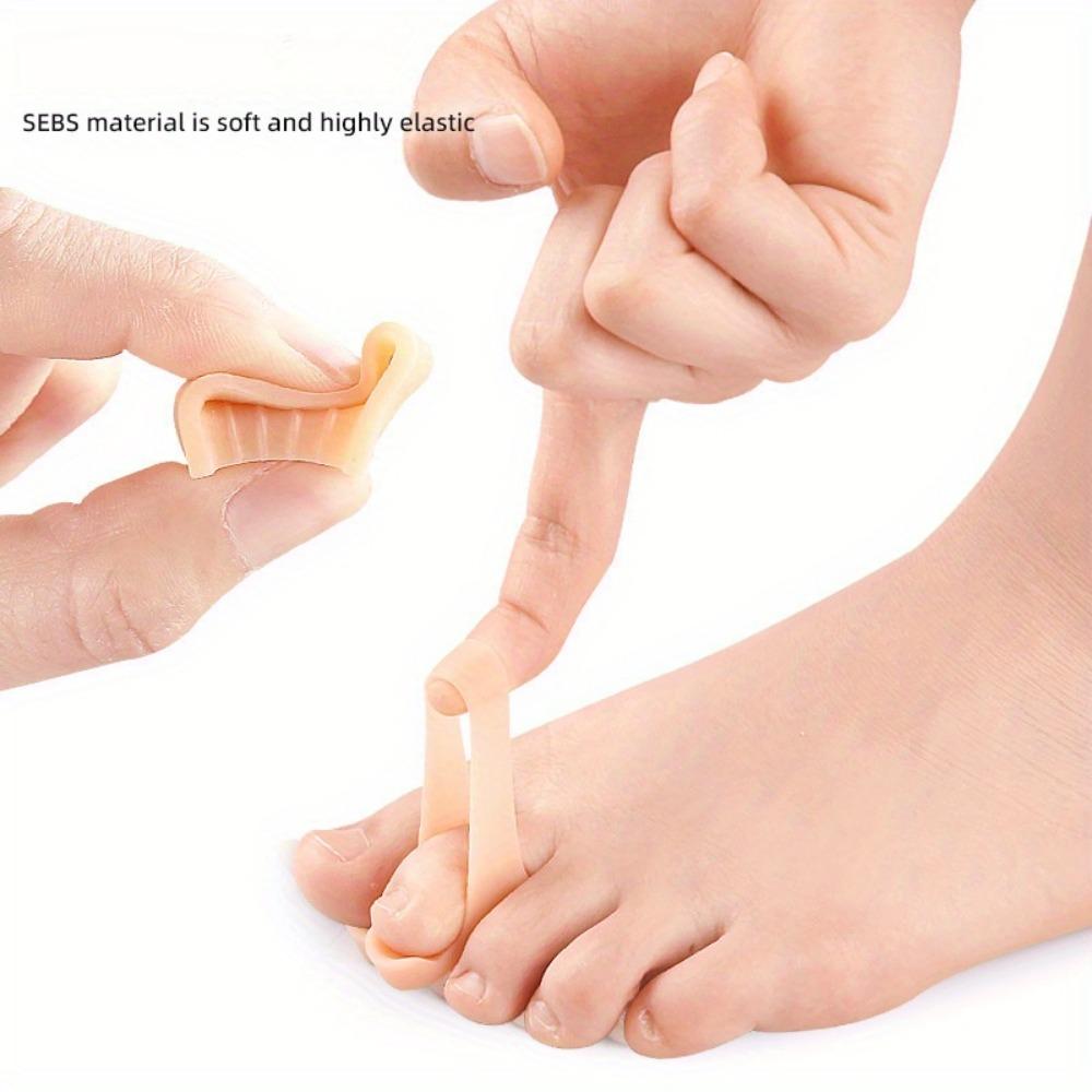 2PCS Toe Separator Orthotics for Foot Discomfort Repair Overlapped Toes (Pink/White)