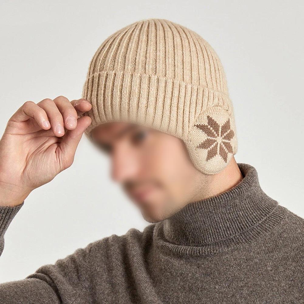 Cold Weather Protection Knitted Hat Windproof Earmuffs Winter Pullover Hat