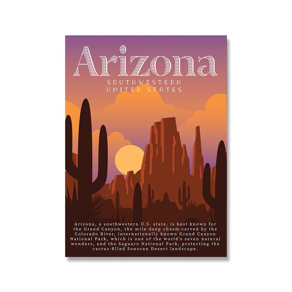 Colourful Retro Travel Posters Nordic Landscape Famous City Canvas Prints Egypt Paris Mexio Fiji Norway Mural Picture Home Decor