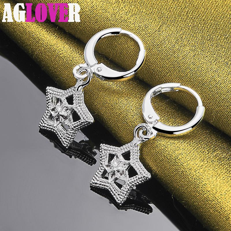 Bijuterii cercei cu picătură stea din argint 925