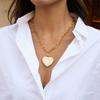 Adjustable Heart Shaped Necklace Lightweight Resin Charm Stainless Steel Chain Fashion Jewelry Gift